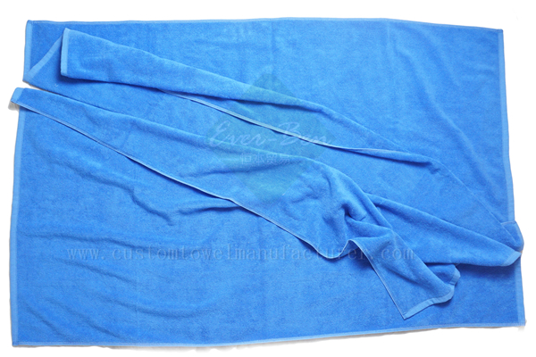 China Custom Blue cotton roller towels Supplier Bulk Swimming Towels Manufacturer